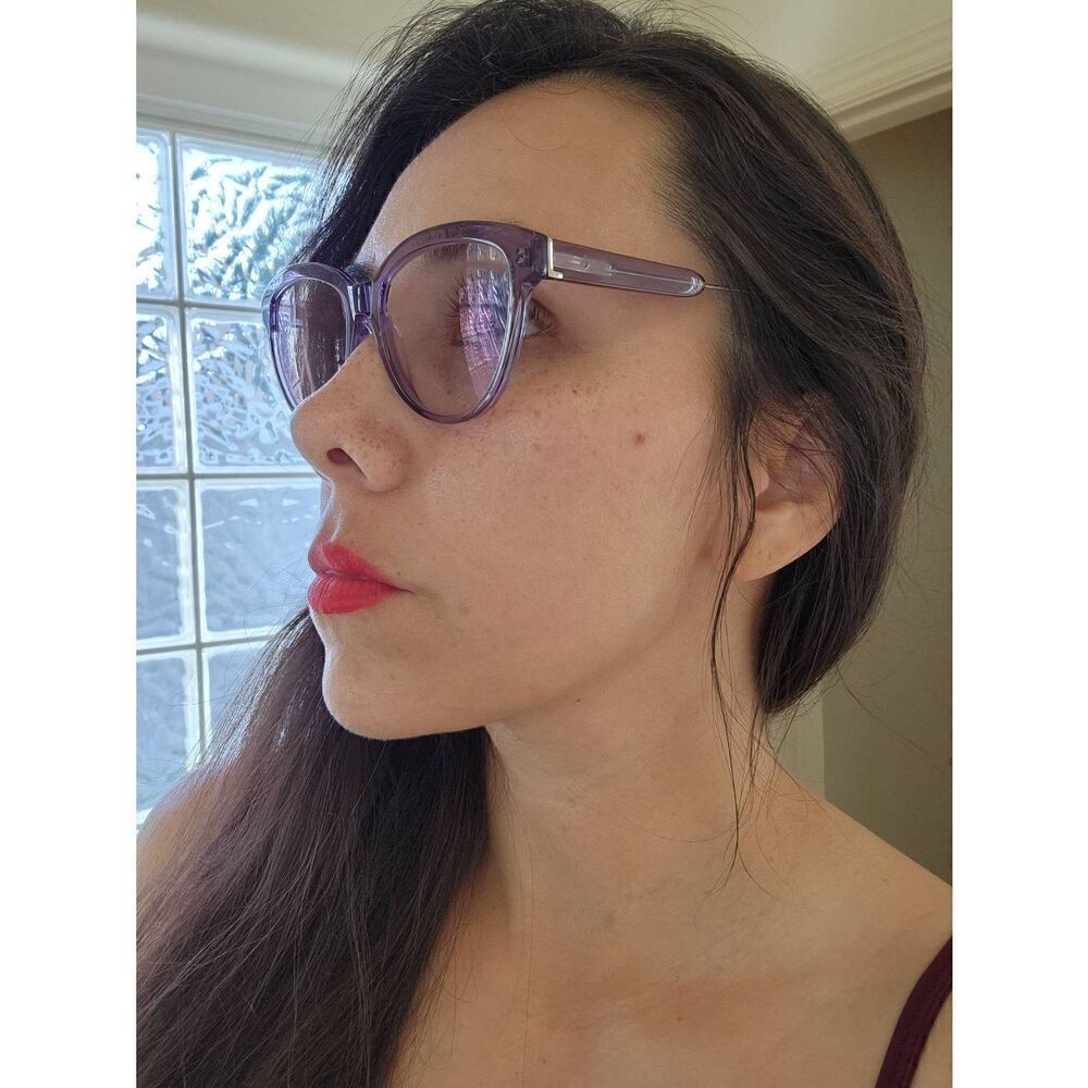 Derek Lam DL 269 purple clear wide reading eyeglasses